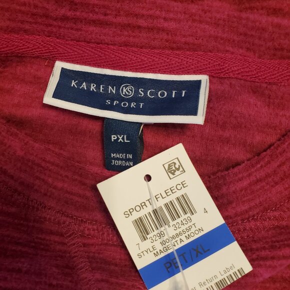Karen Scott Womens Magenta Fleece Marled Sweatshirt PXL - Picture 8 of 10